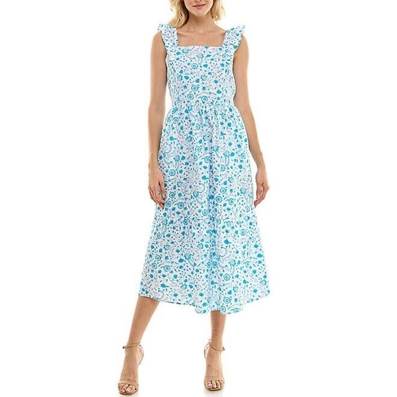 Draper James | Dresses | Nwt Draper James Flutter Ruffle Strap Midi ...